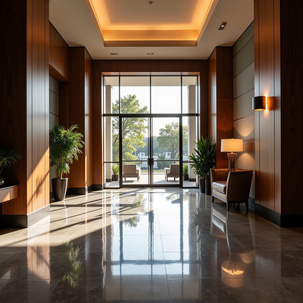 Luxurious lobby of 111 Washington Street's residential section