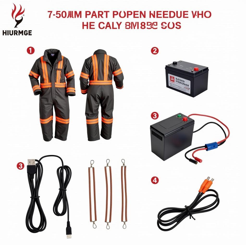 Components of a 12 Volt Heated Suit