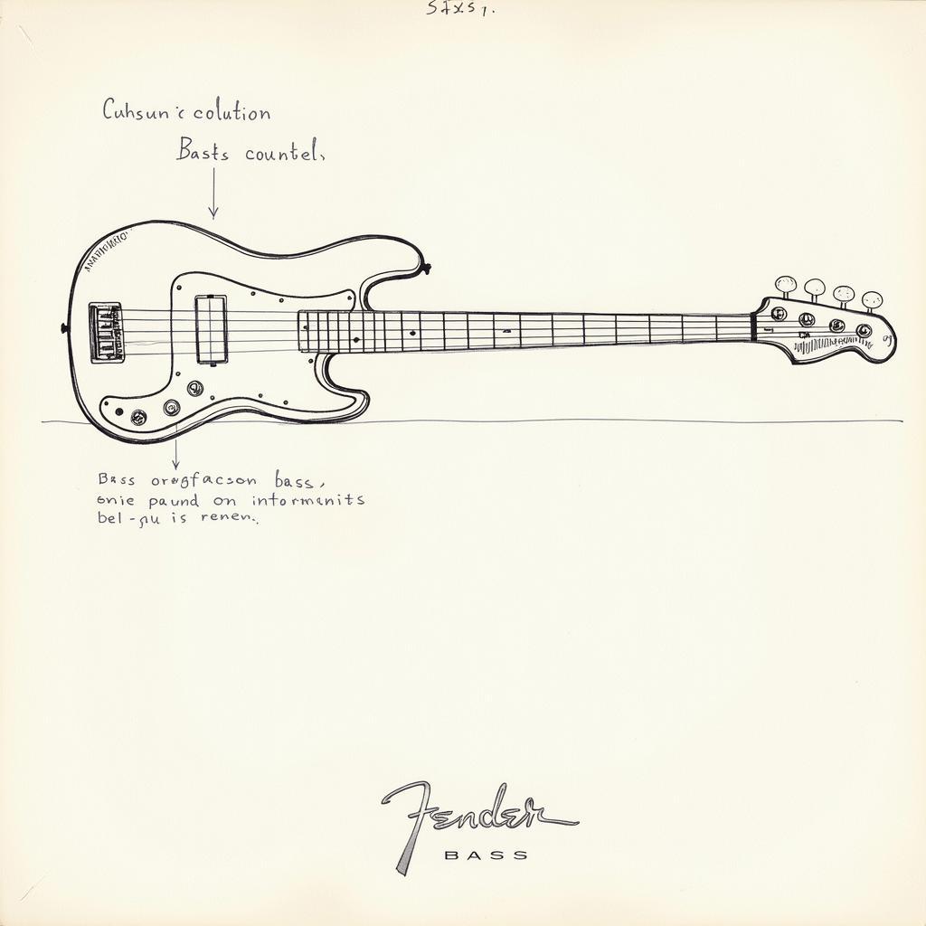 Early Fender Precision Bass design sketch