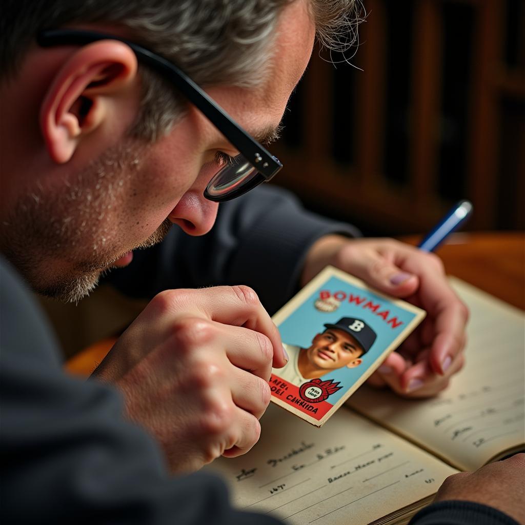 Grading a 1956 Bowman Baseball Card