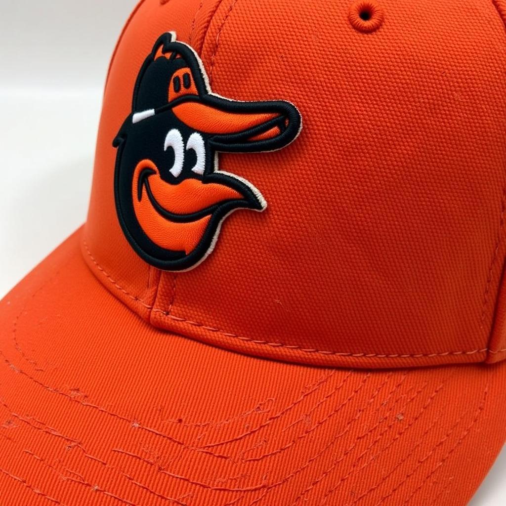 Close-up of a 1983 Orioles hat