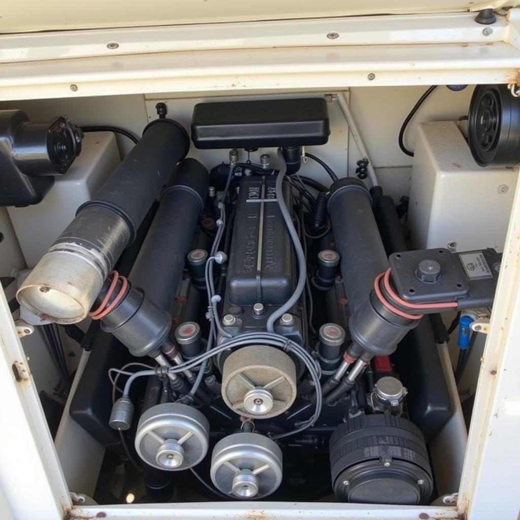 Well-Maintained Engine Compartment of a 1991 Sea Ray 170