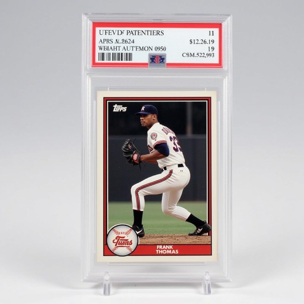 Graded 1992 Upper Deck Frank Thomas Baseball Card in a Protective Case