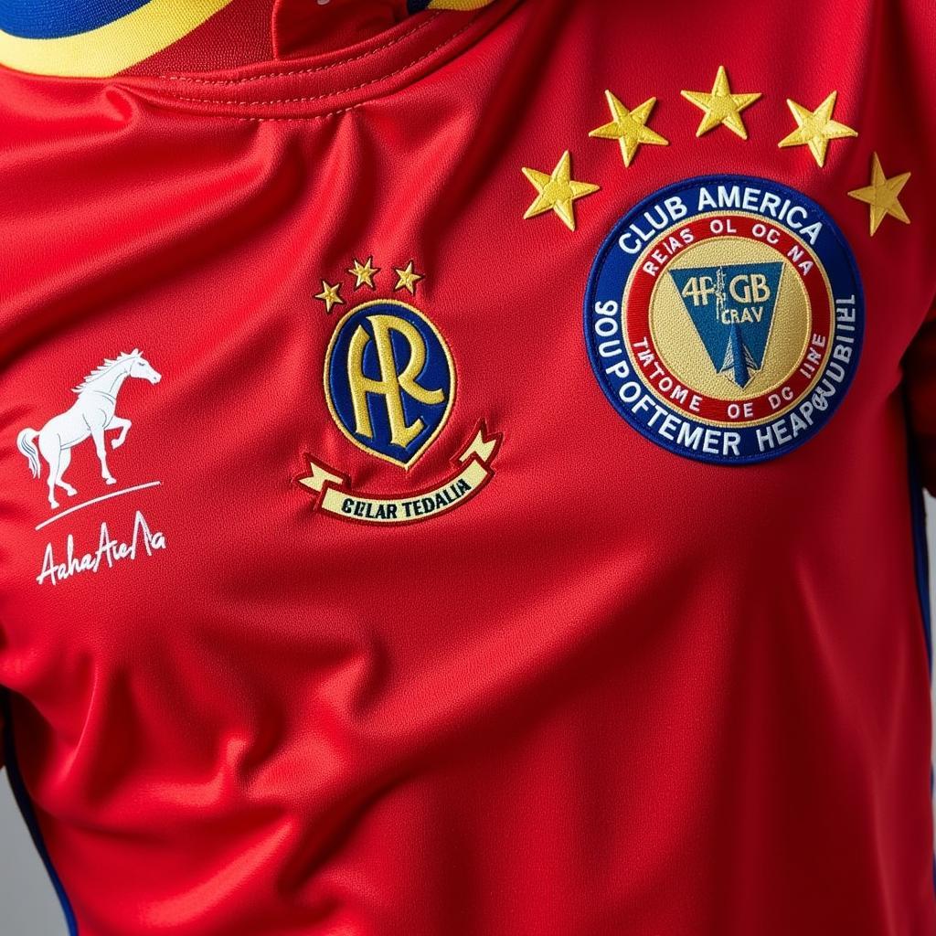 Close-up details of the 1995 Club America jersey