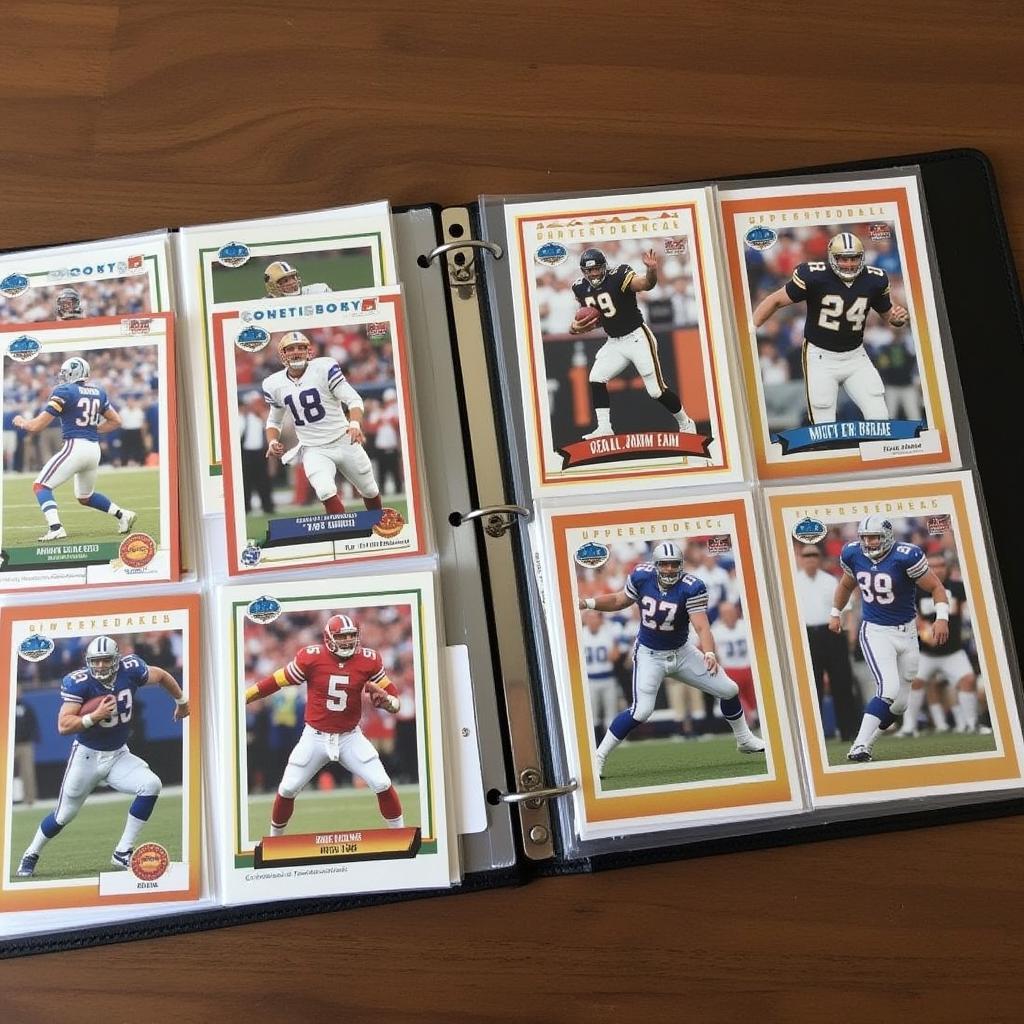 A complete set of 1995 Upper Deck Football Cards