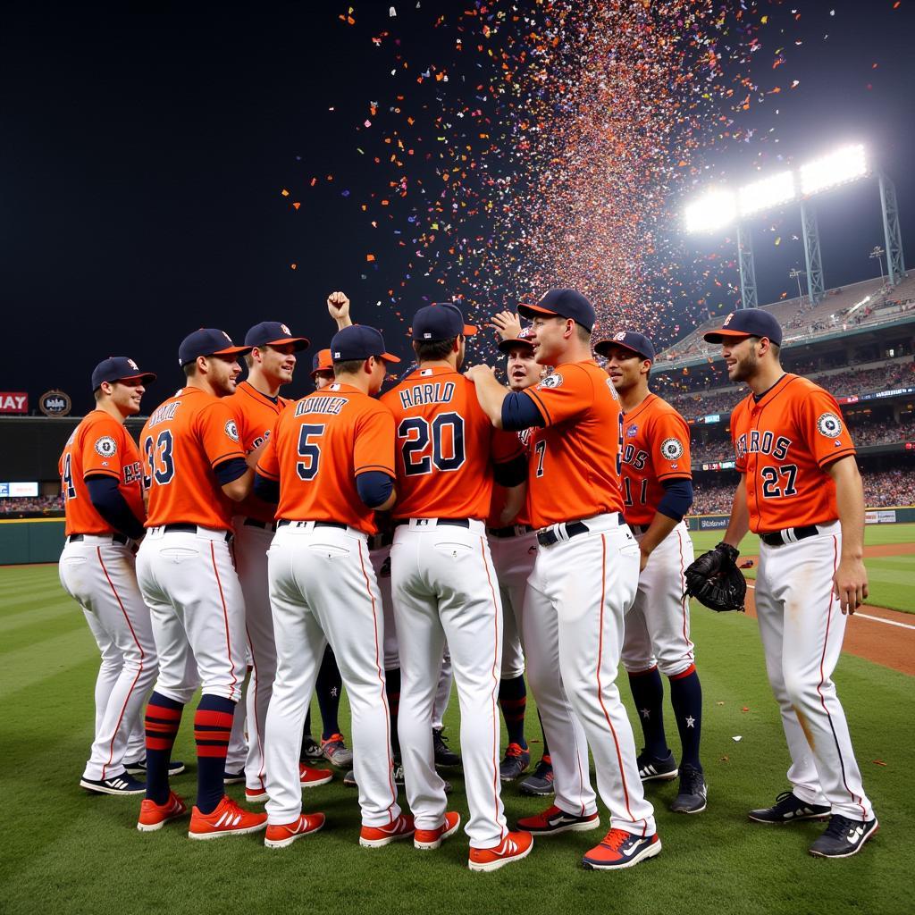 Houston Astros Celebrating NLCS Victory