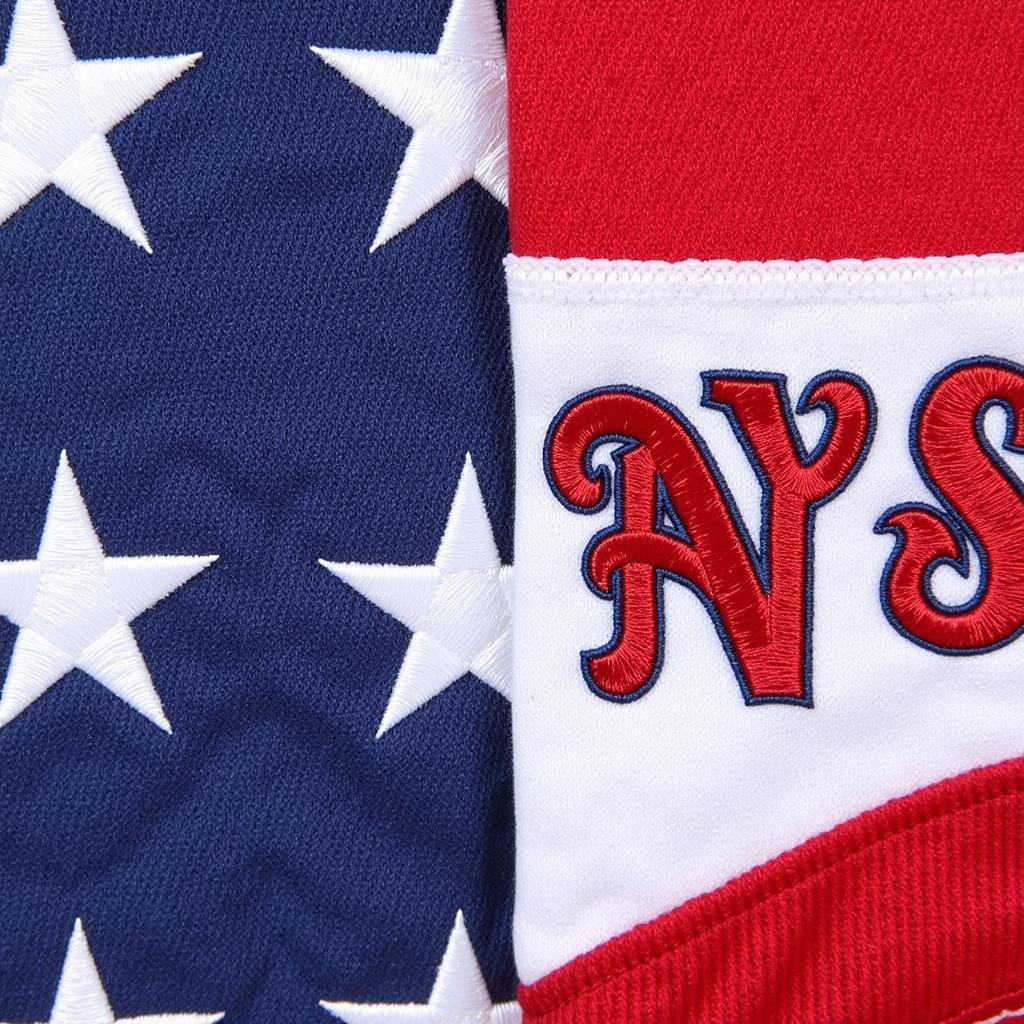 Close-up details of the 2015 MLB All-Star Game Jersey stitching and logo.