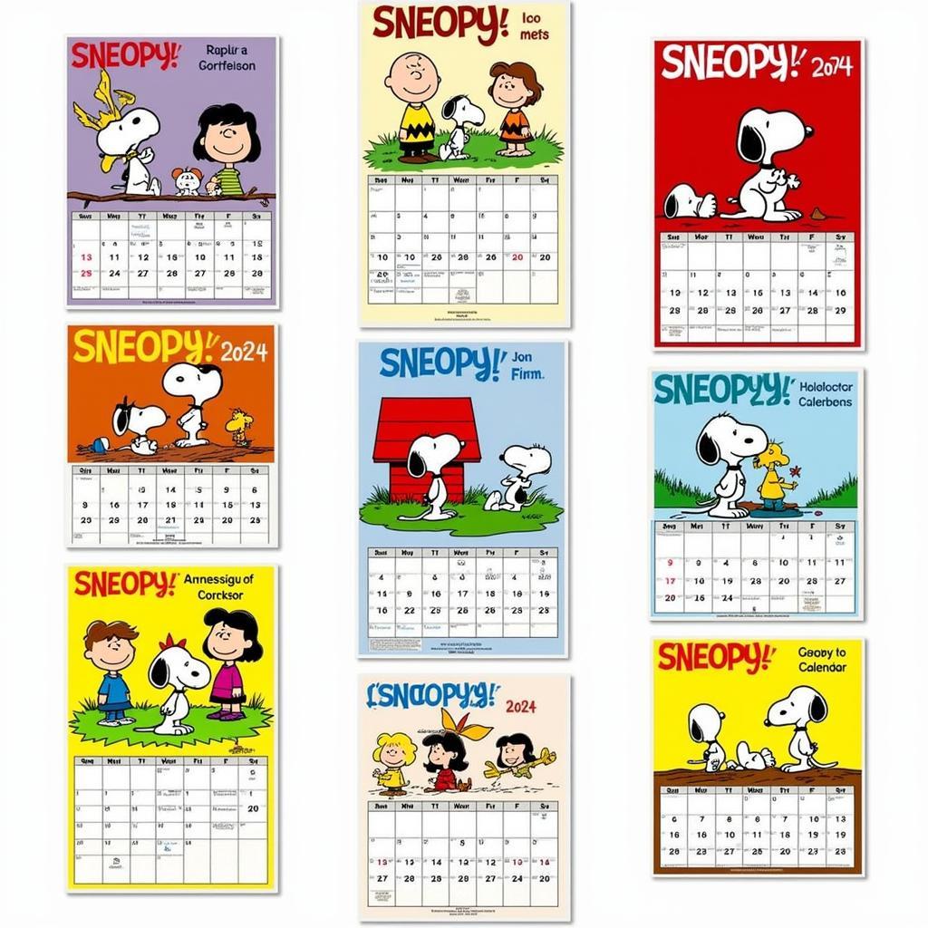 Snoopy calendar designs for 2024