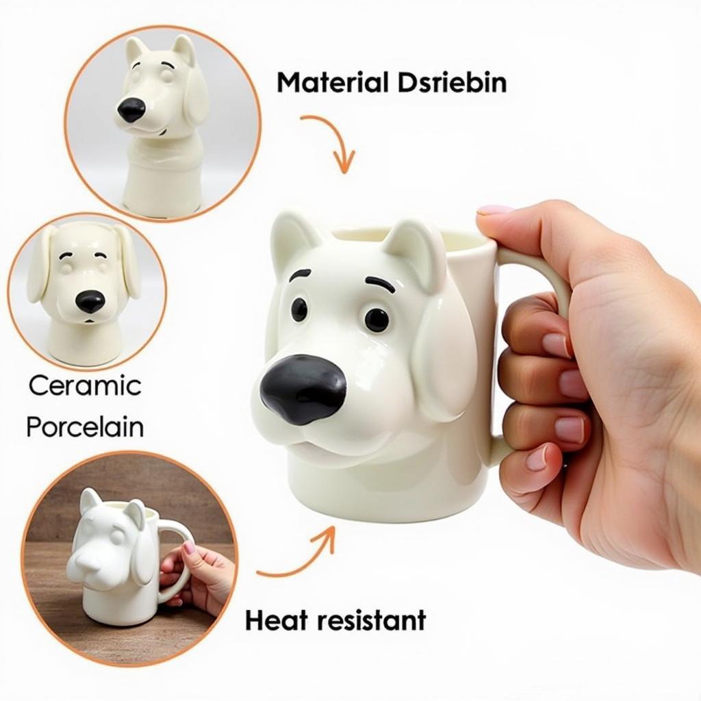 High-Quality 3D Dog Mug Materials 