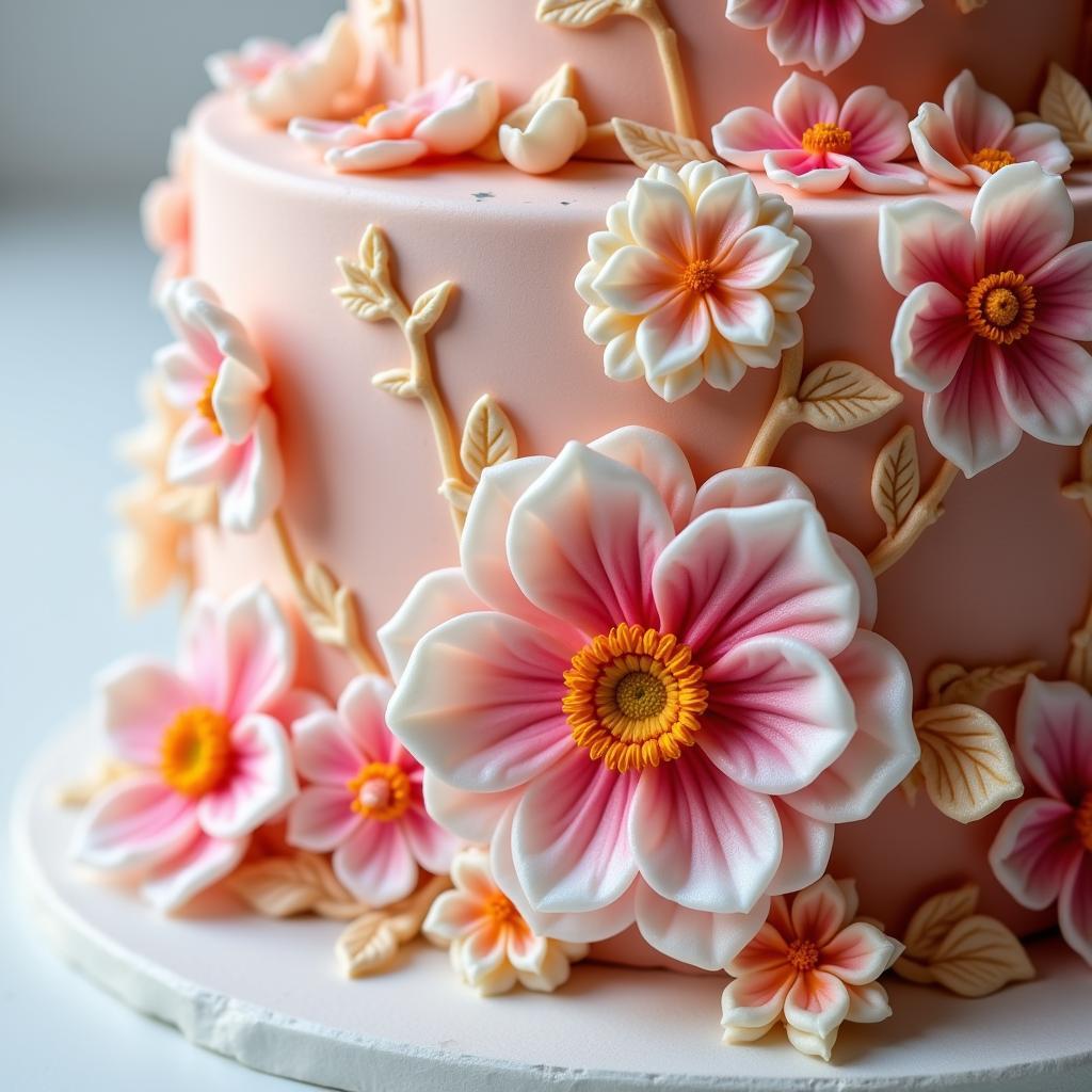 Exquisite 3D Jelly Cake with Floral Design