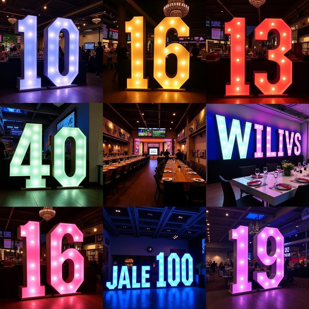 4 ft marquee numbers illuminating various events