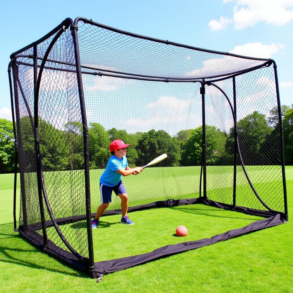 Professional 40 Foot Batting Cage Net Setup