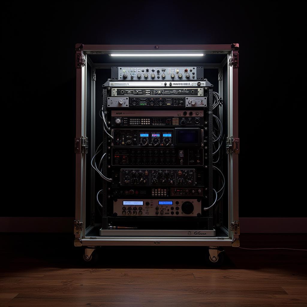 6 Space Rack Case in a Studio Setting