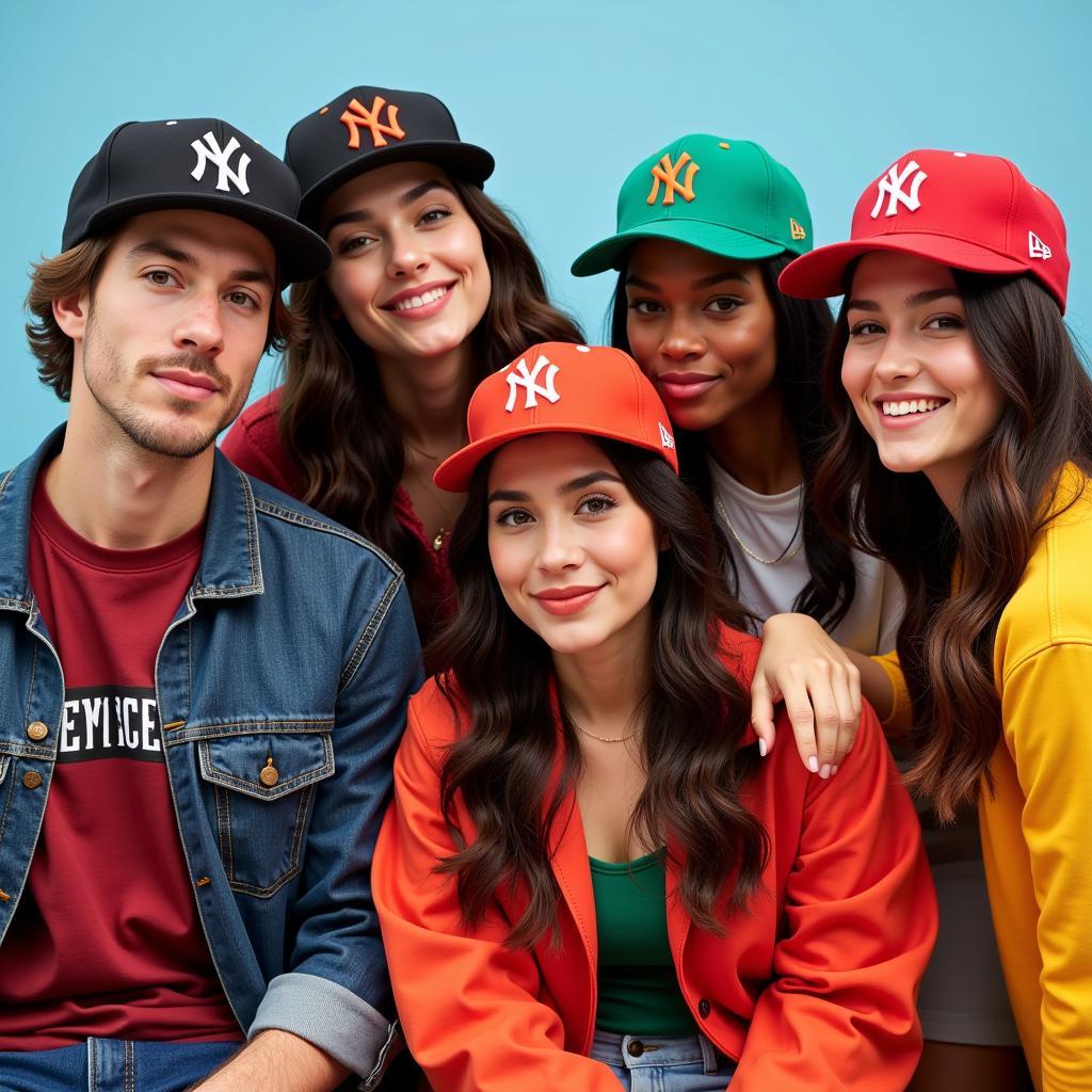 Friends sporting their New Era Compton hats while hanging out