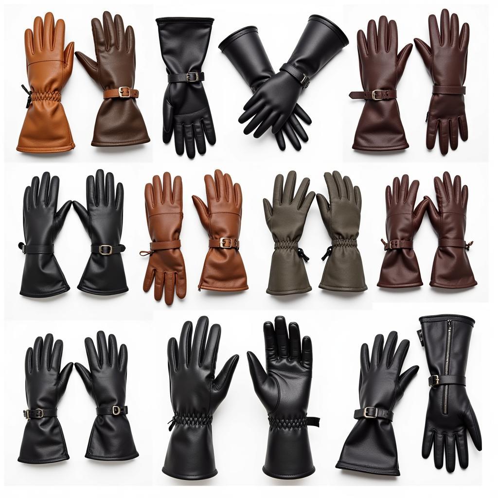 Various styles of above the elbow gloves