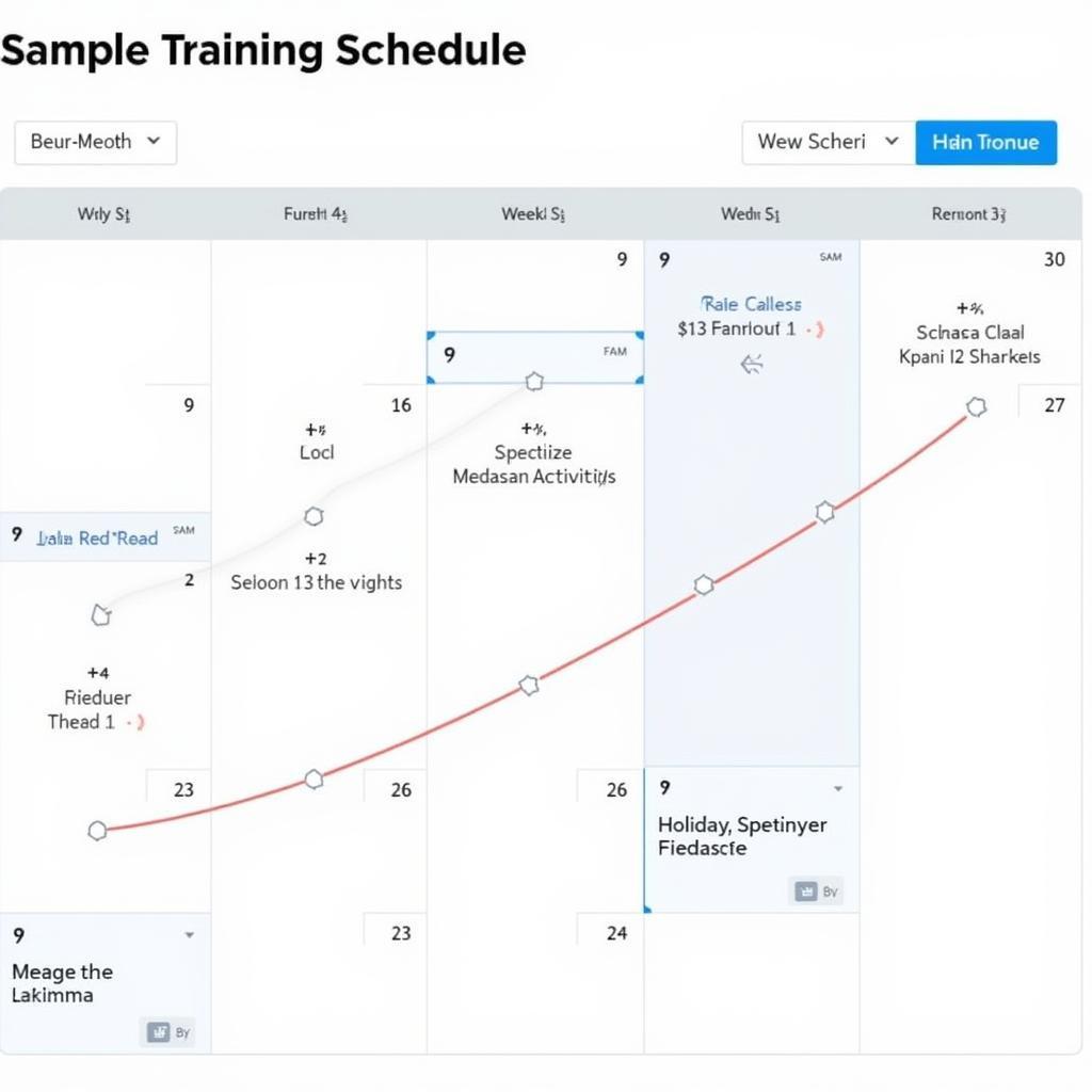 Example training schedule for the Adams Heart Run