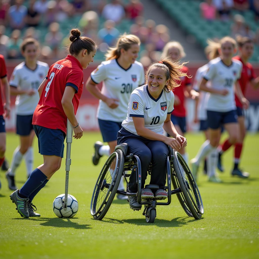 Adaptive soccer game with players of varying disabilities