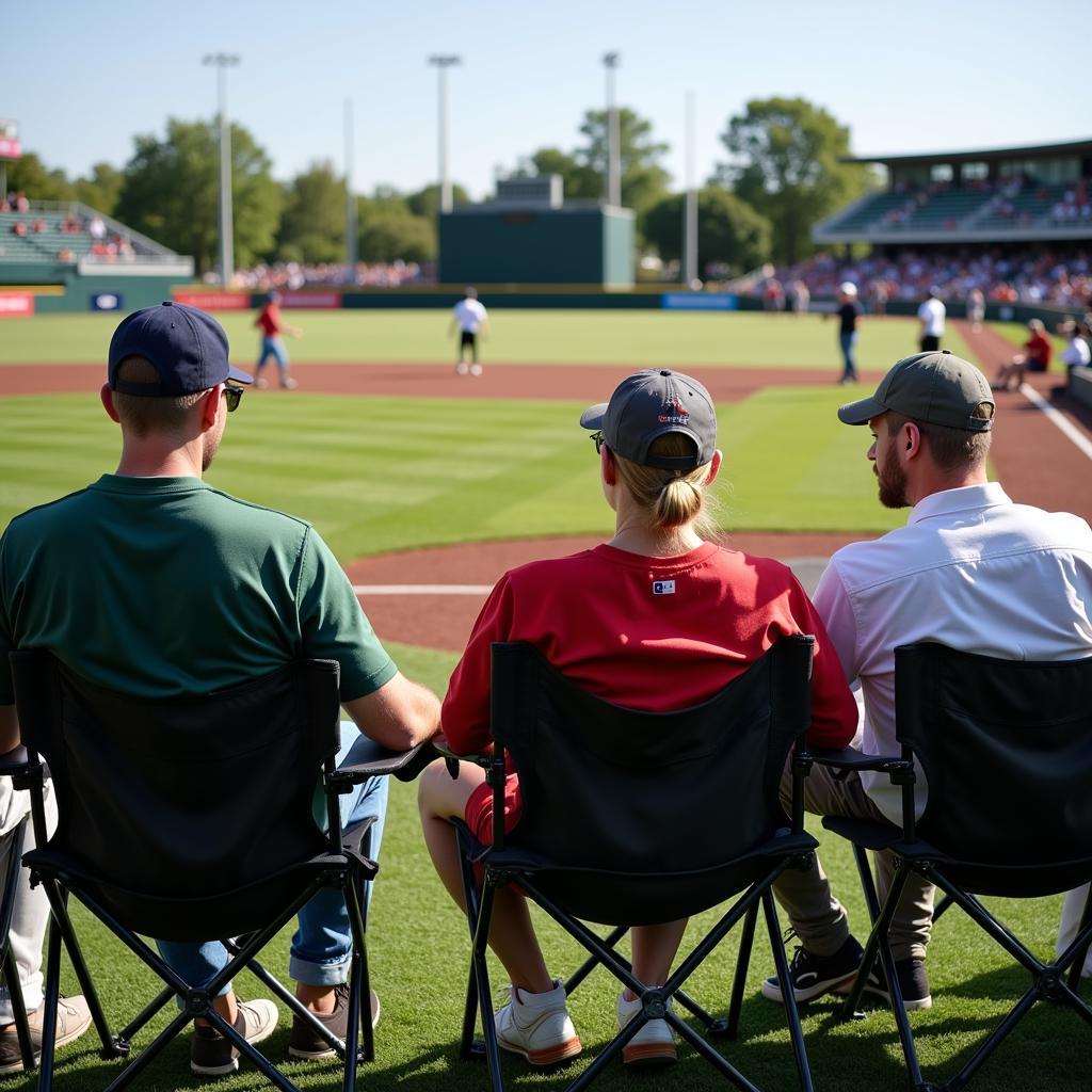 Adult baseball chair at outdoor event