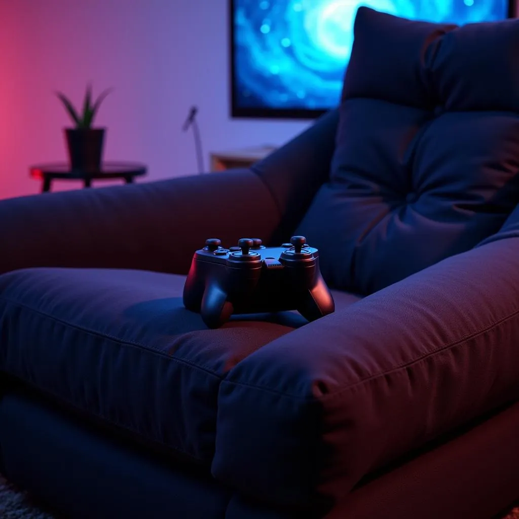 Adult Gaming Setup with Bean Bag Chair