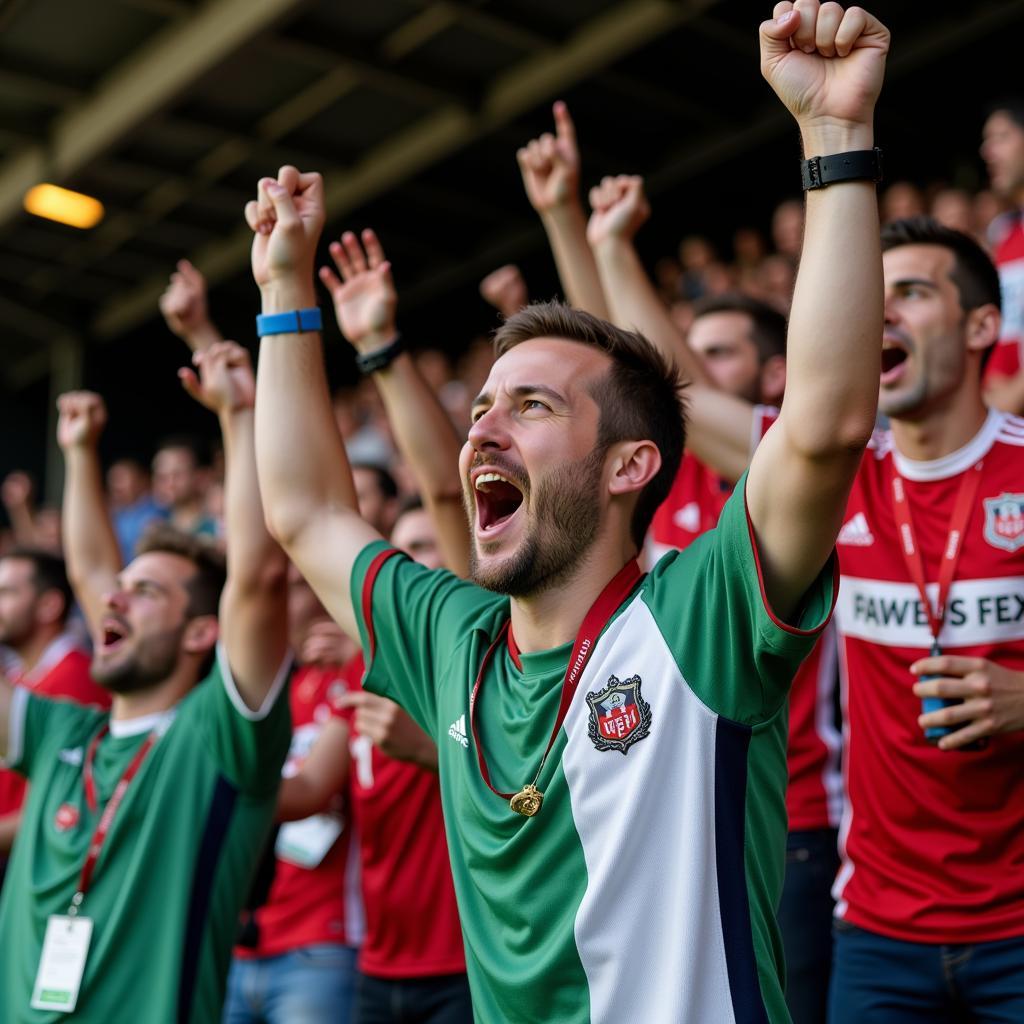 AFBL fans cheering in the stands