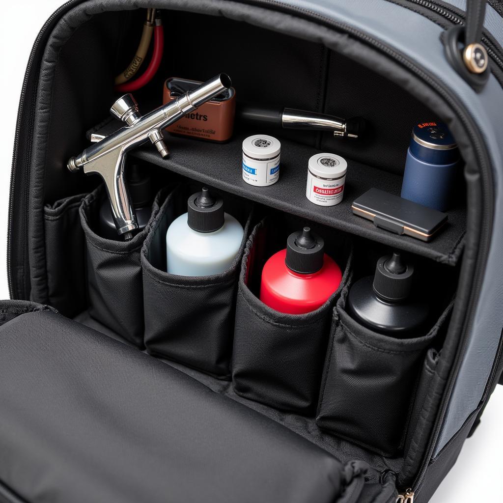 Organized Airbrush Backpack Interior