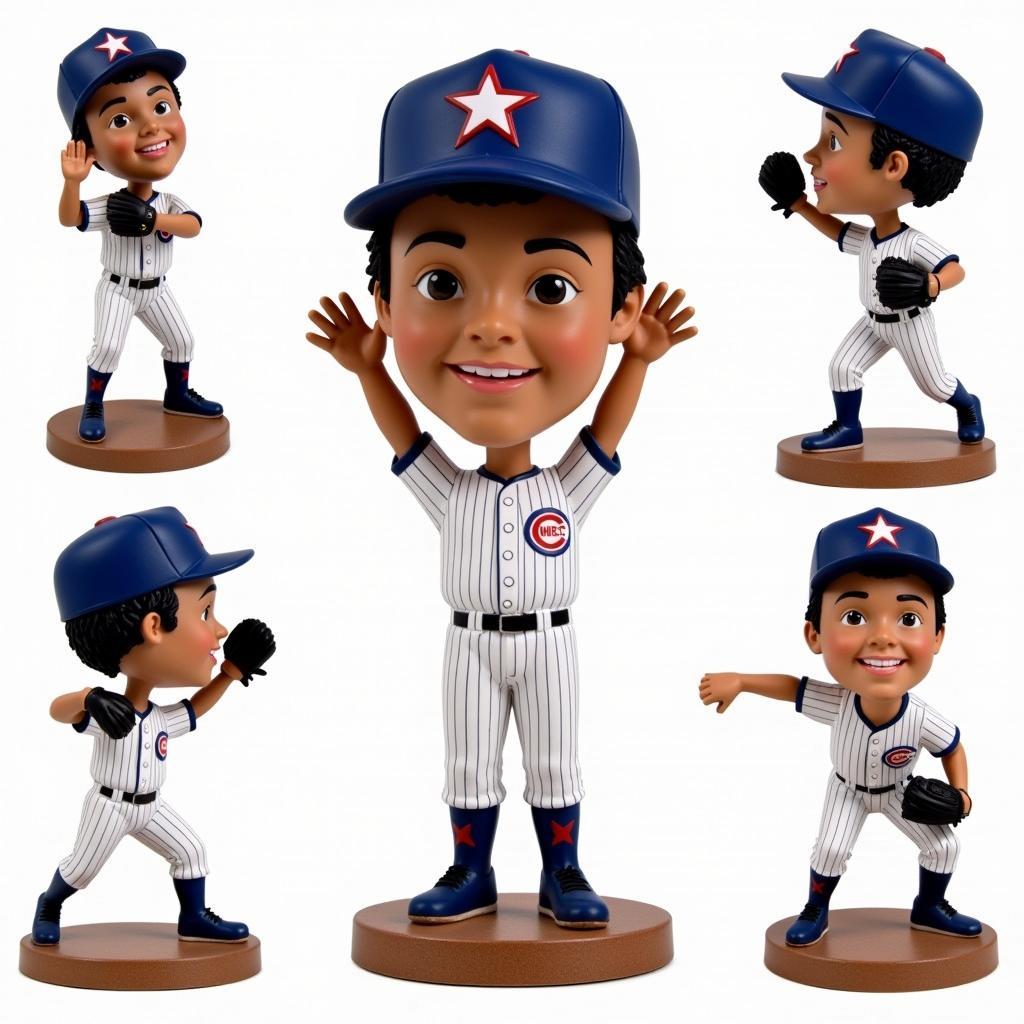 Collection of AJ Minter Cowboy Bobbleheads in Different Poses