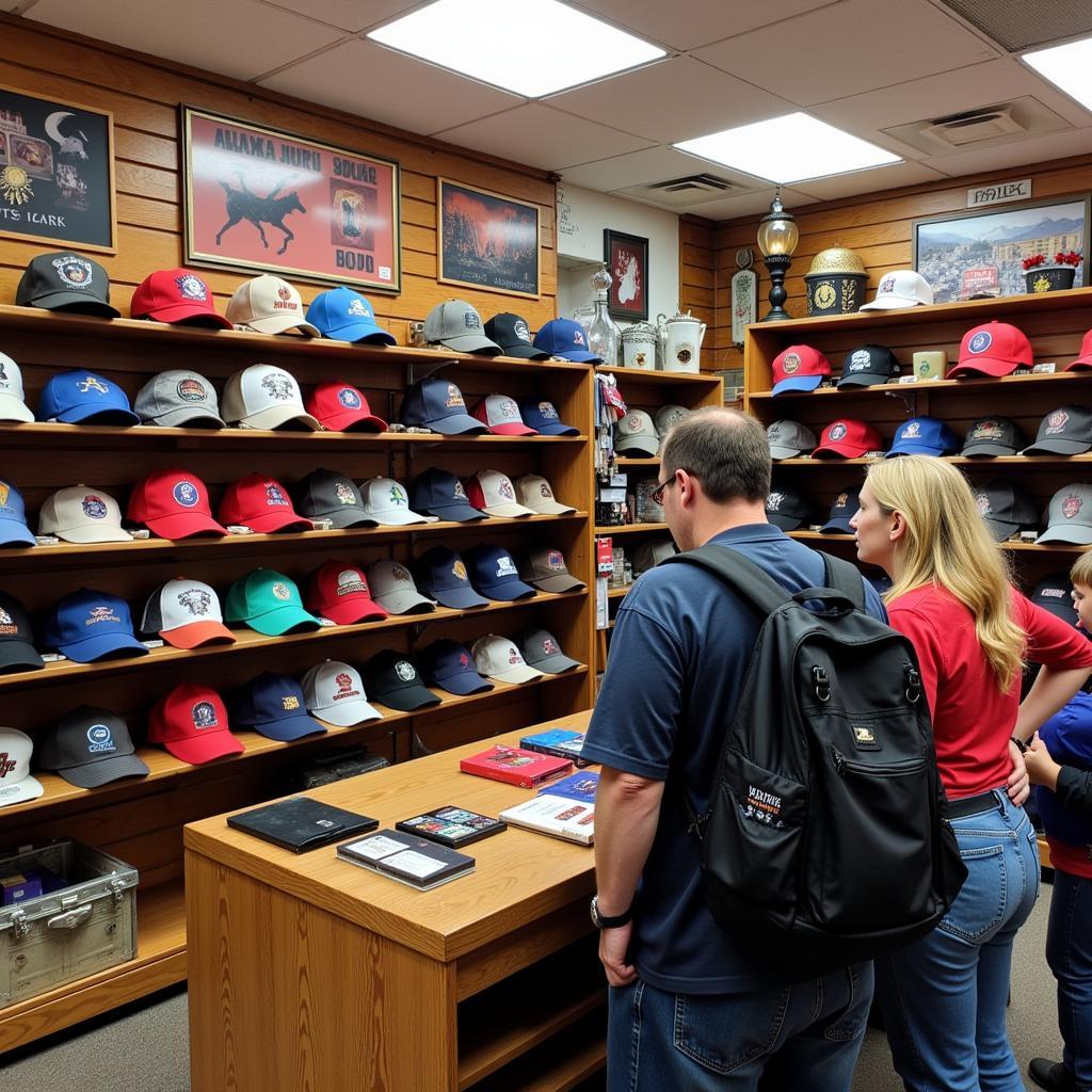 Alaska Gift Shop Ball Caps Display