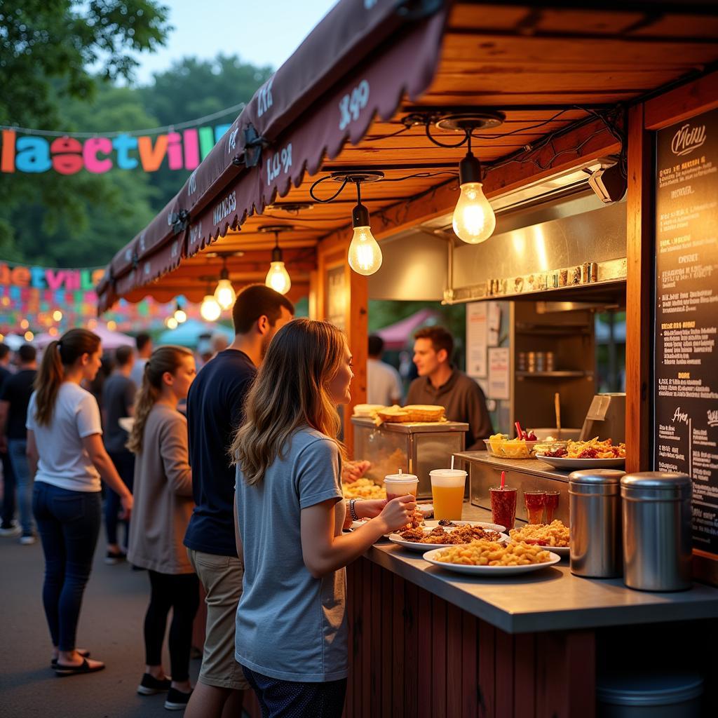 Food trucks and stalls at Albertville Music in the Park