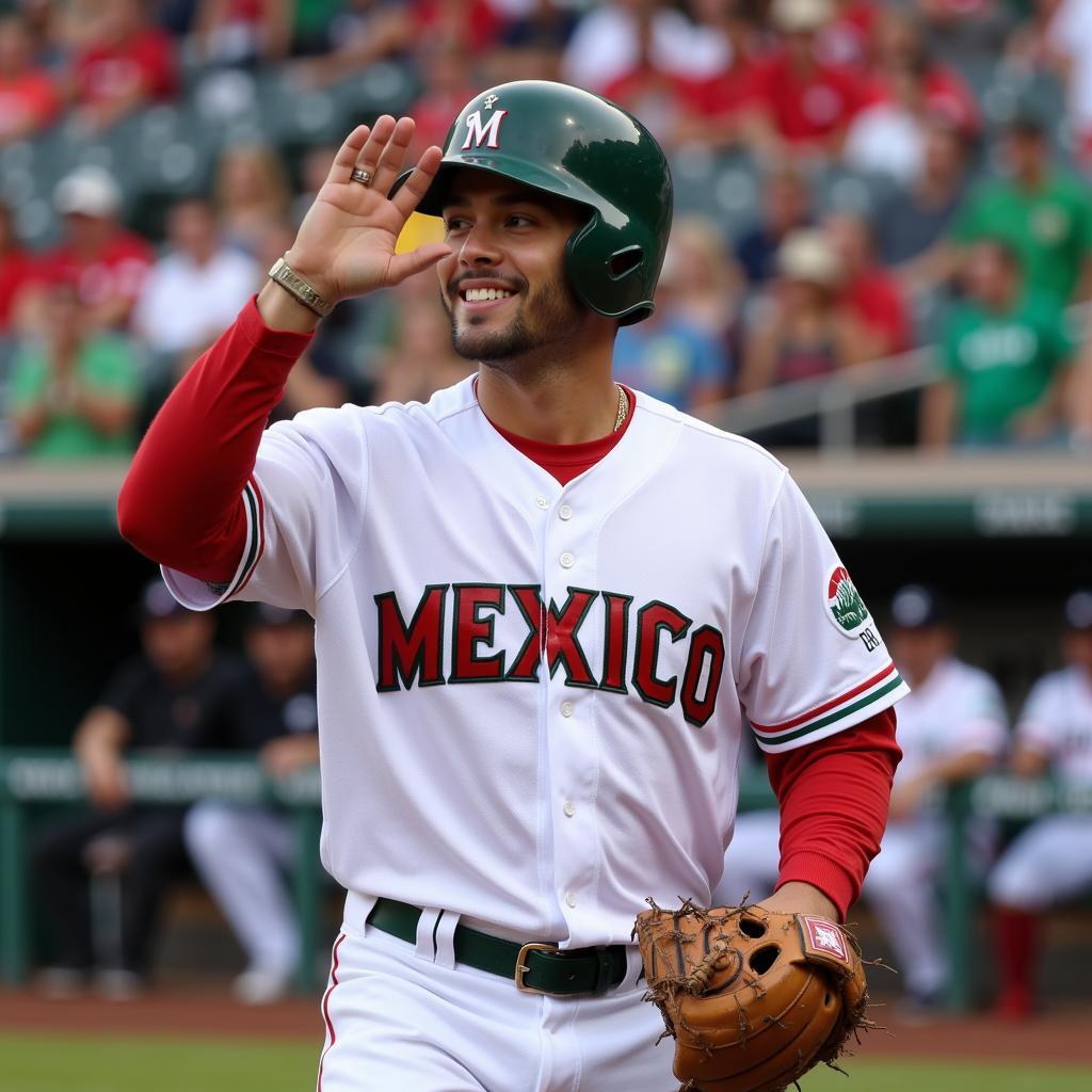 Alex Verdugo wearing his Mexico jersey during the World Baseball Classic