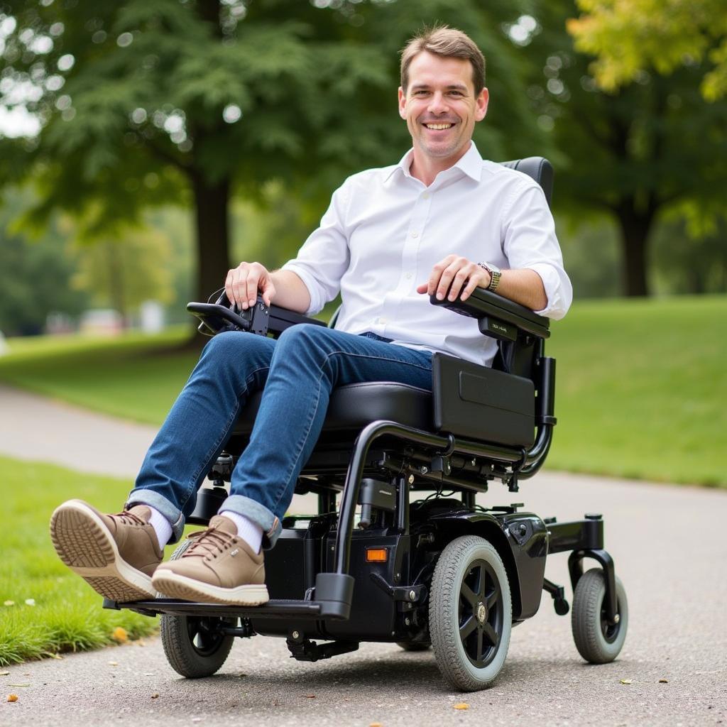 An All Star Electric Wheelchair User Enjoying the Outdoors