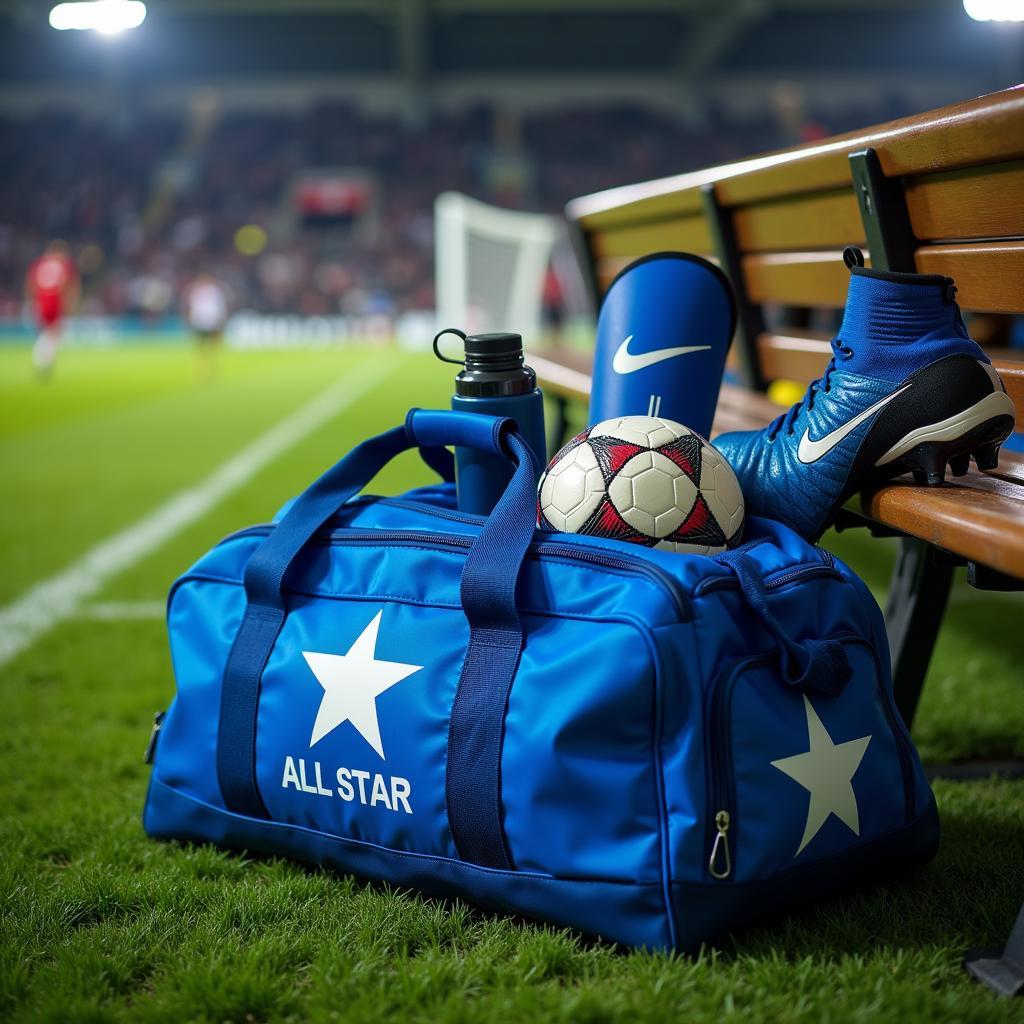 Soccer Player with All-Star Bag