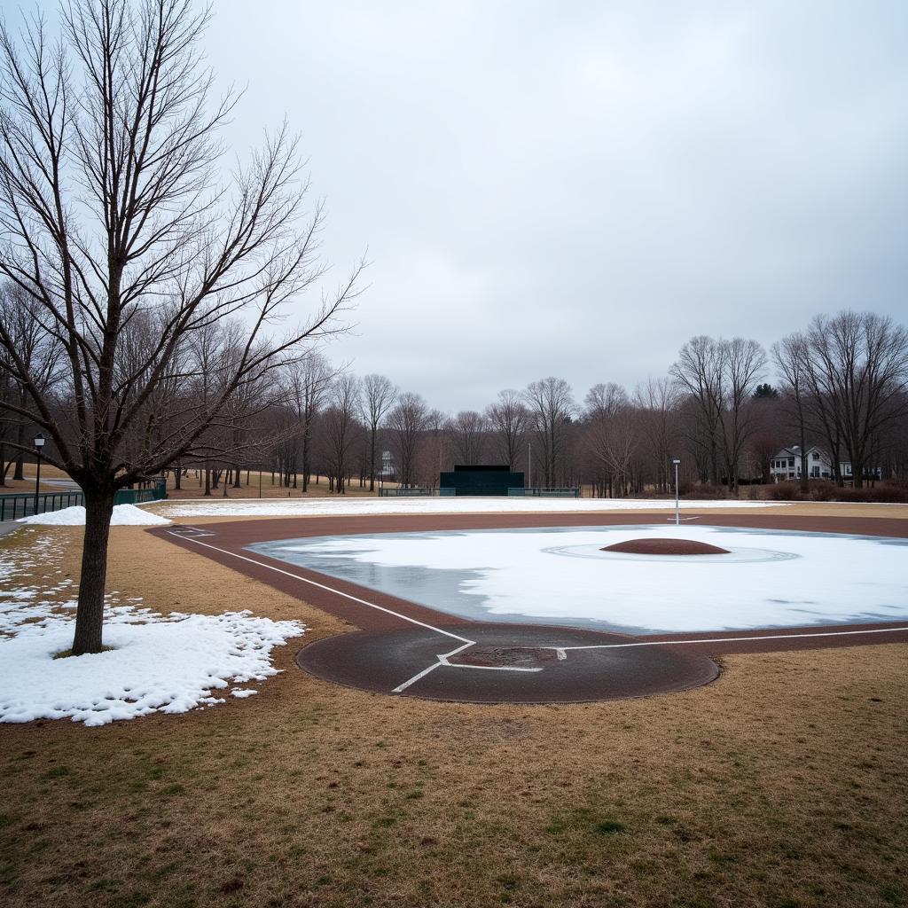 Allentown Baseball Field During Spring Thaw