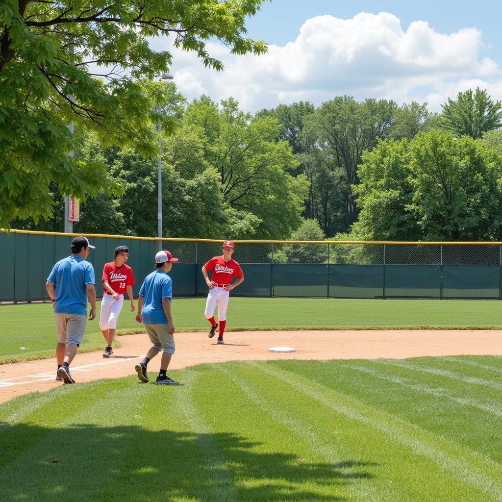 Allentown Youth Baseball Team Practicing