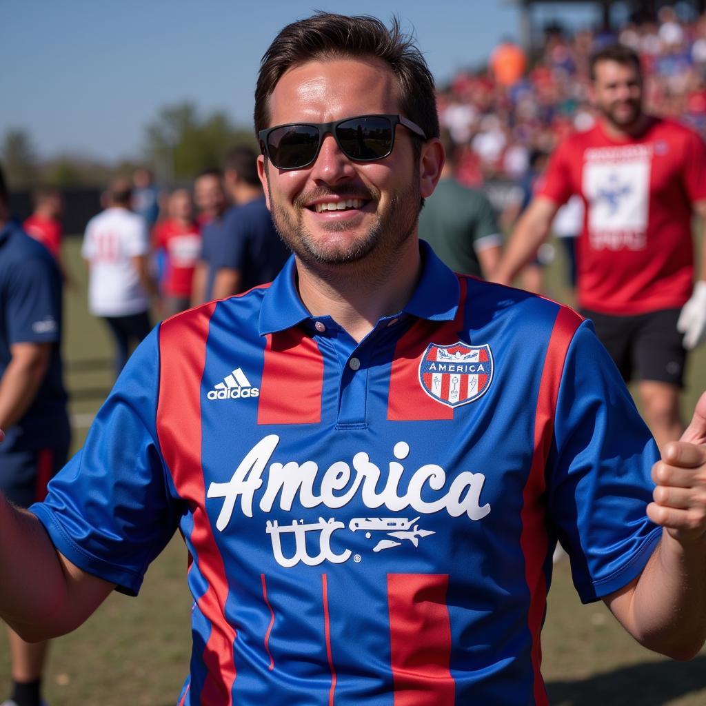 America FC Fan Wearing 2016 Jersey