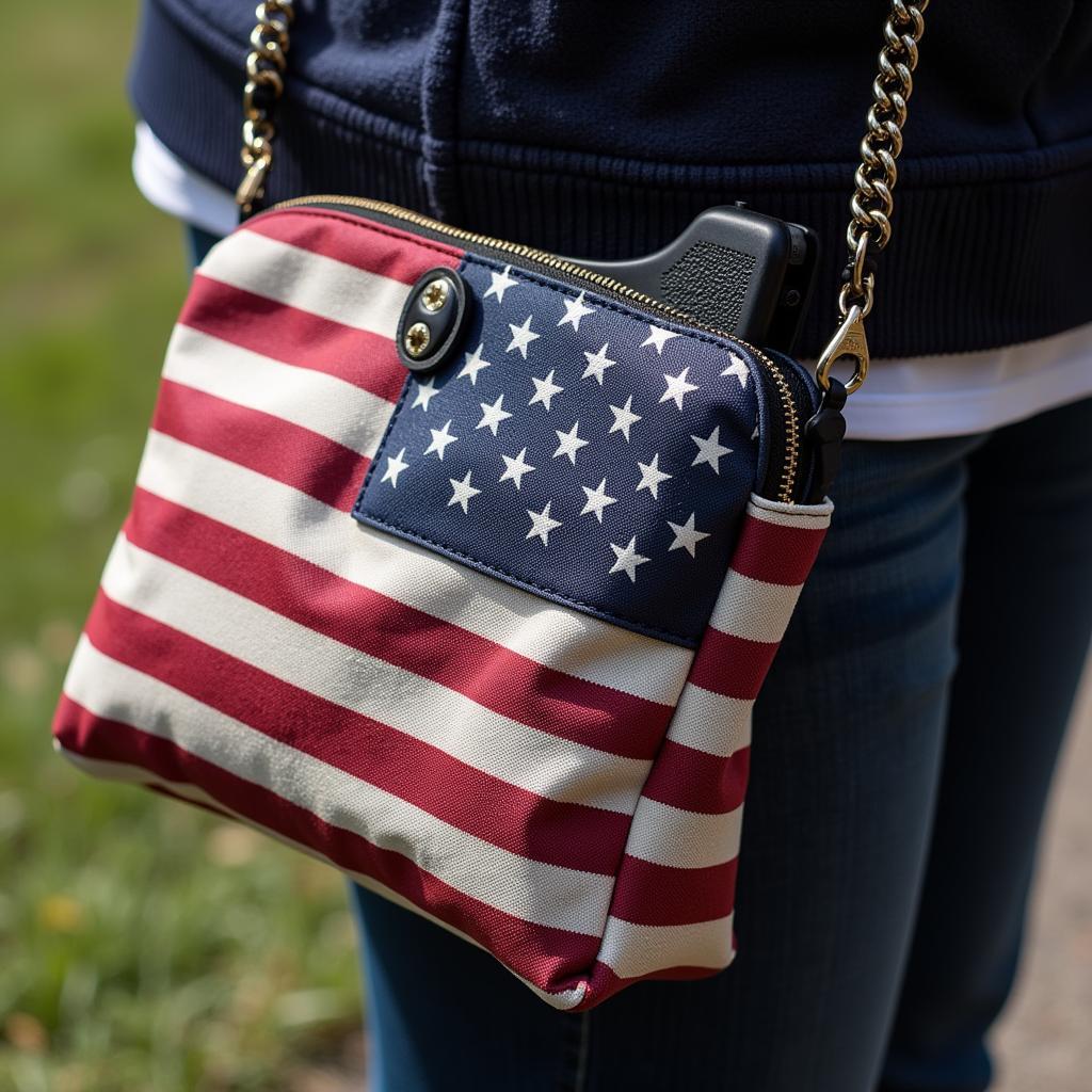 American flag concealed carry purse