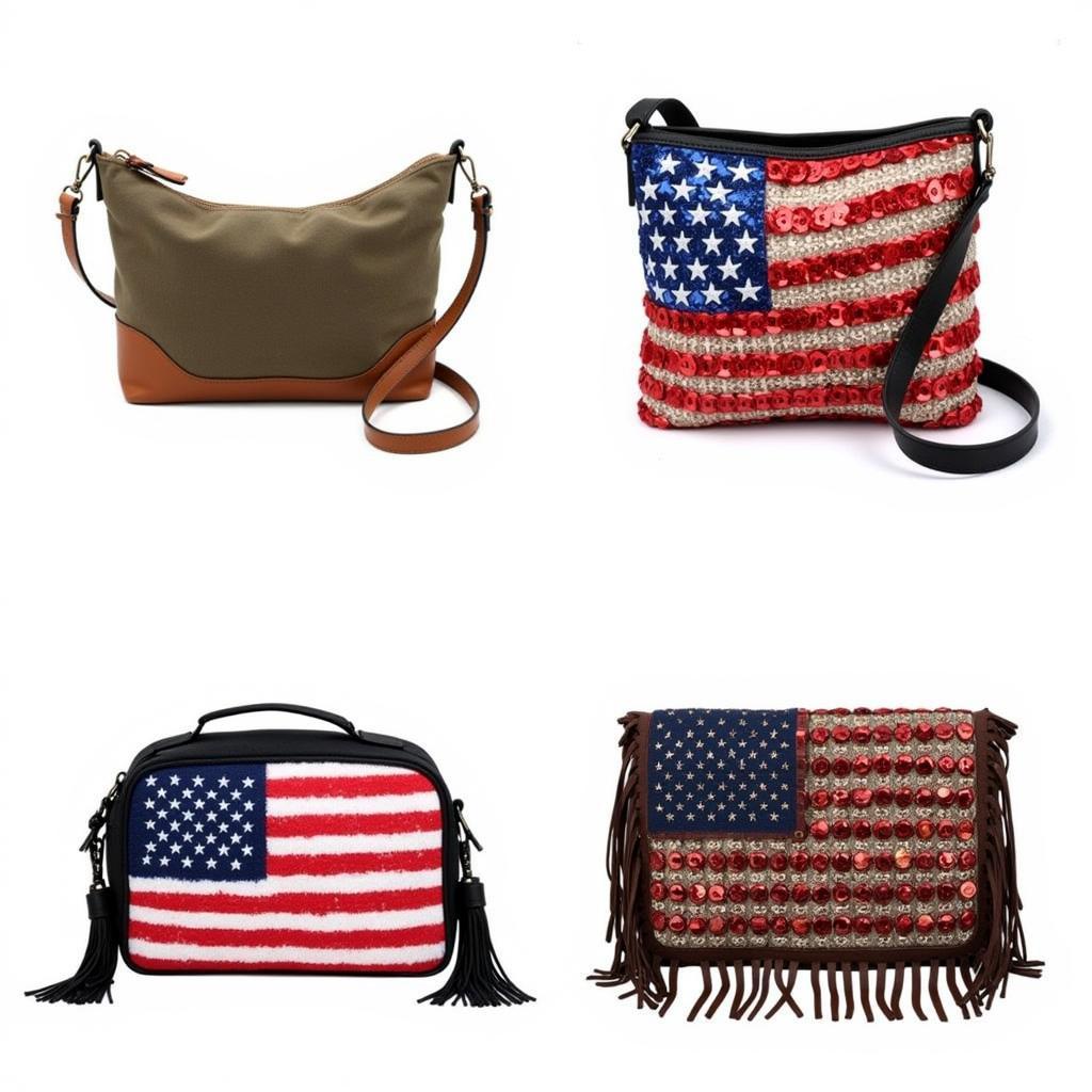 Different Styles of American Flag Crossbody Purses