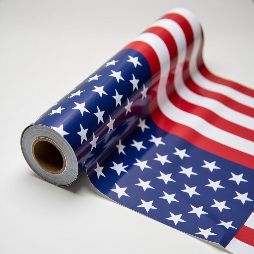 Roll of American flag hydrographic film