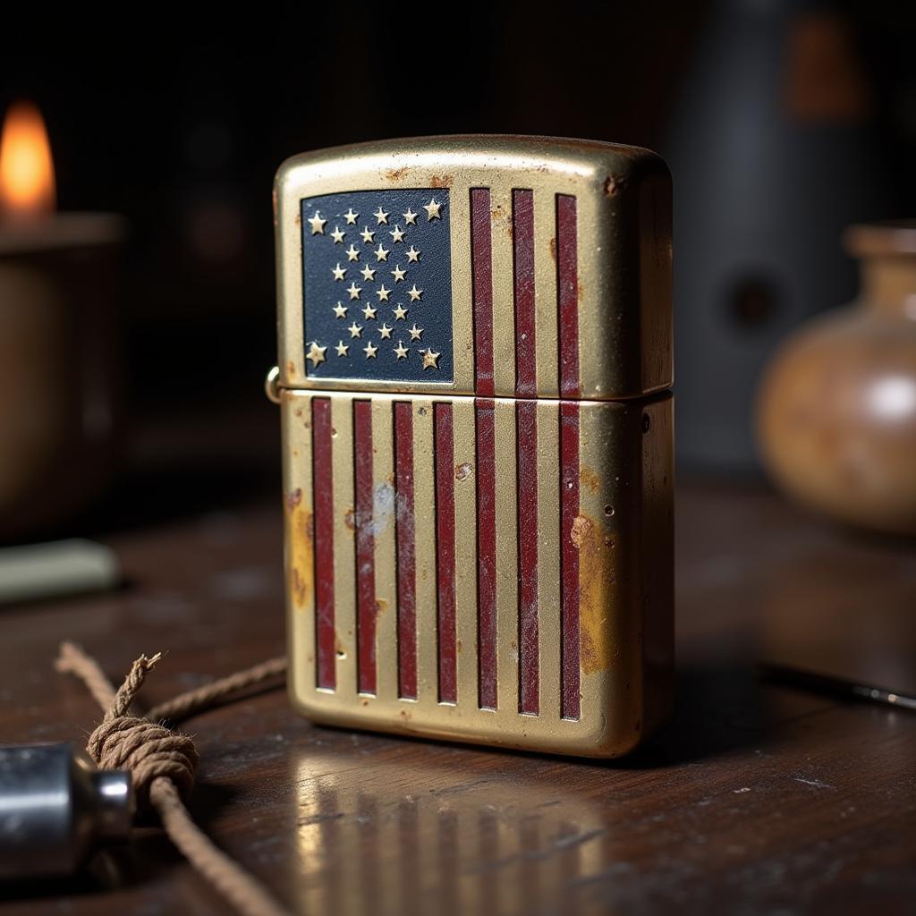 Vintage Zippo American Flag Lighter