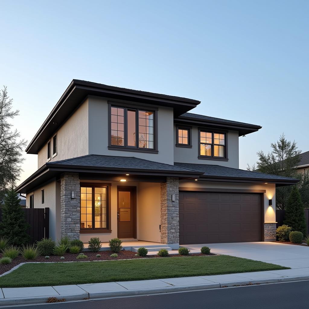 Modern home exterior featured in the Ames Parade of Homes