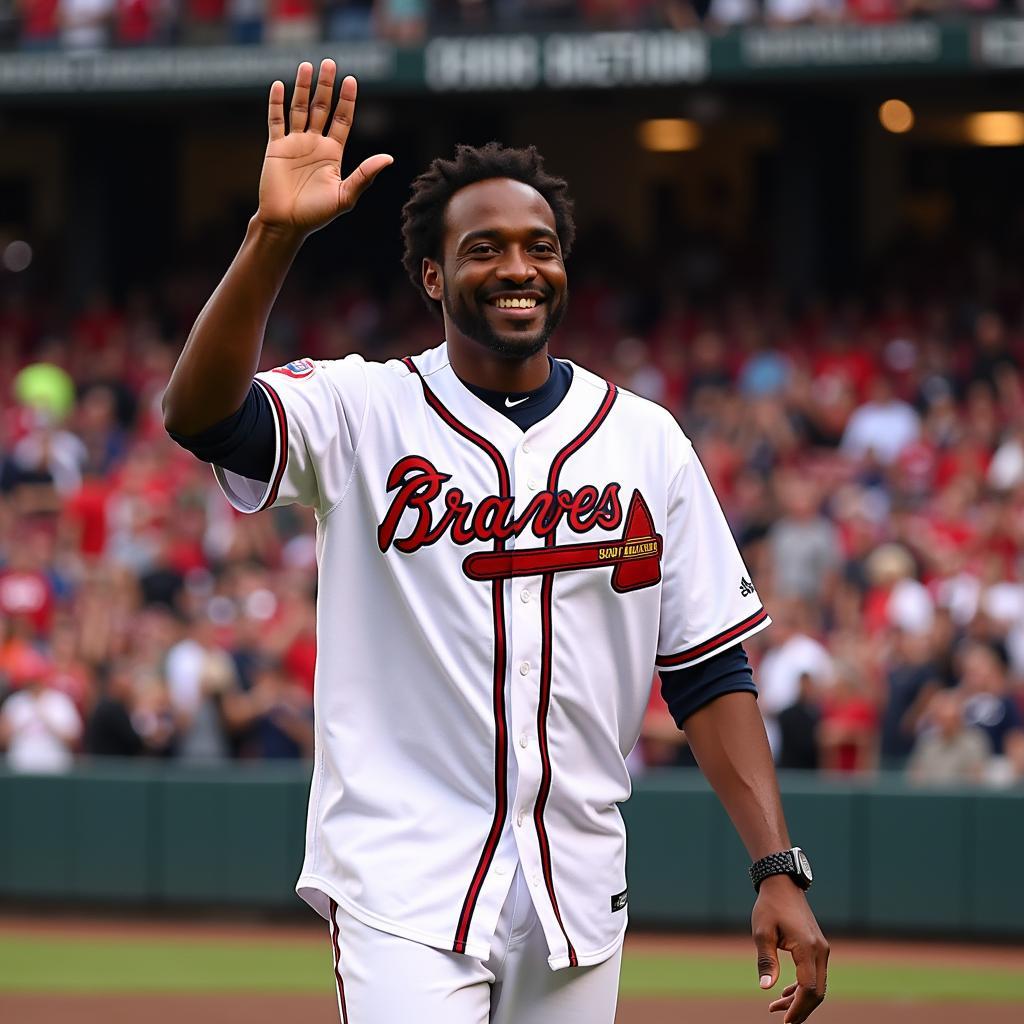 Andre 3000 in Outkast Braves Jersey