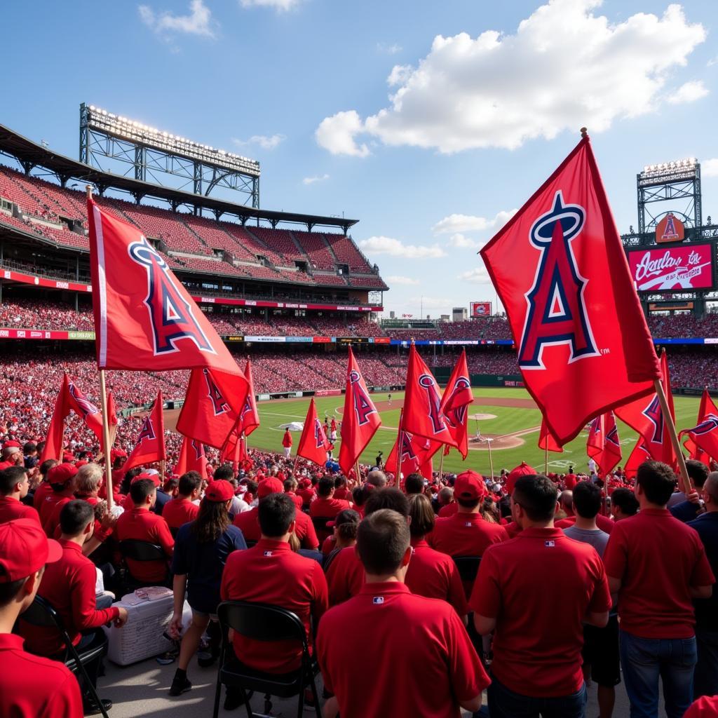 Angels Baseball Flags at Angel Stadium