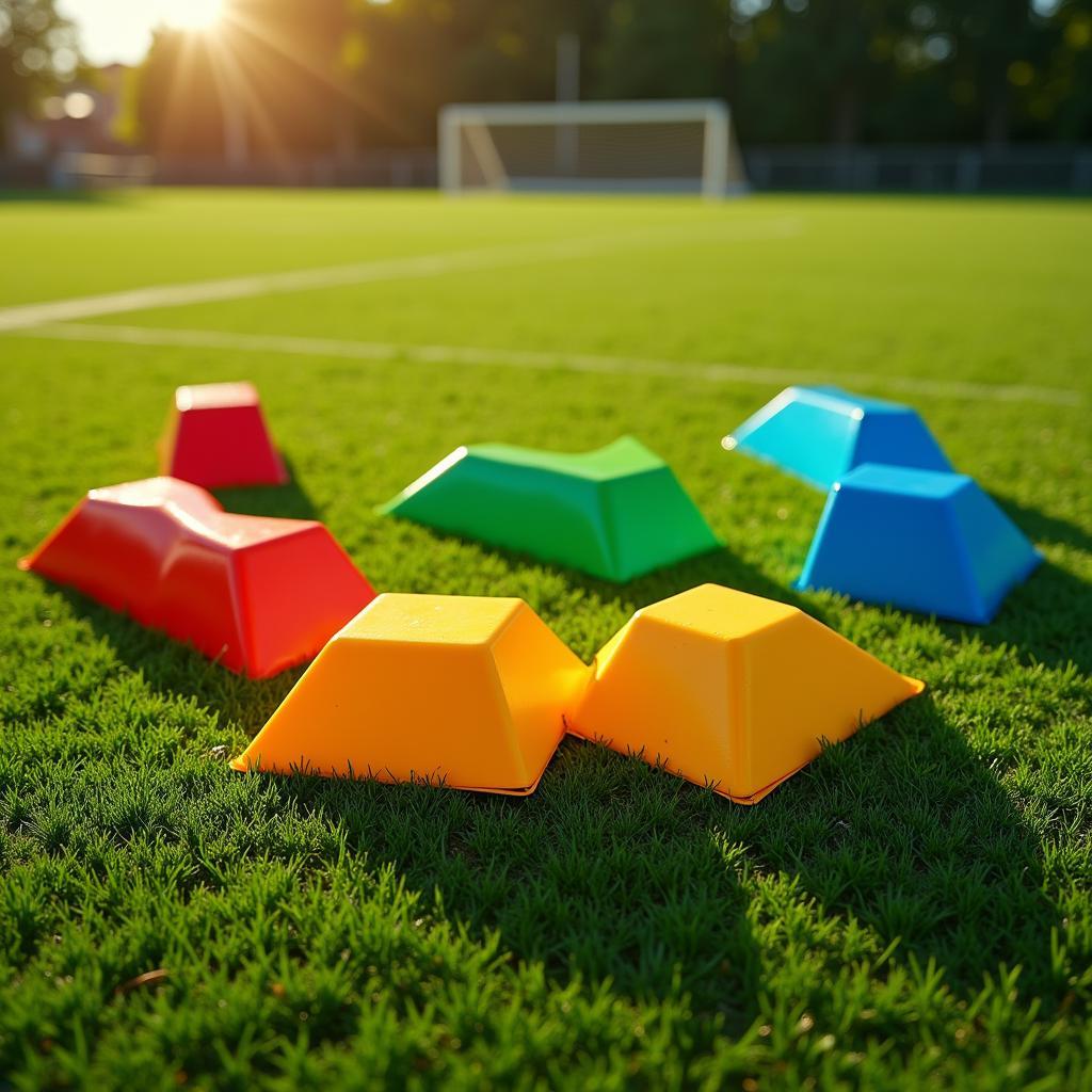 Angle Blocks Set Used in Soccer Training