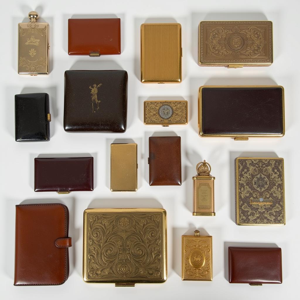 Antique Cigarette Case Collection Displayed