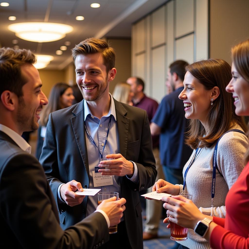 Attendees networking at the APA Conference