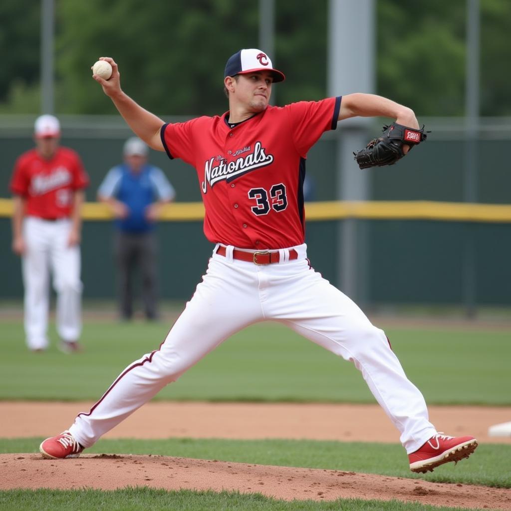 Appleton Nationals pitcher in action