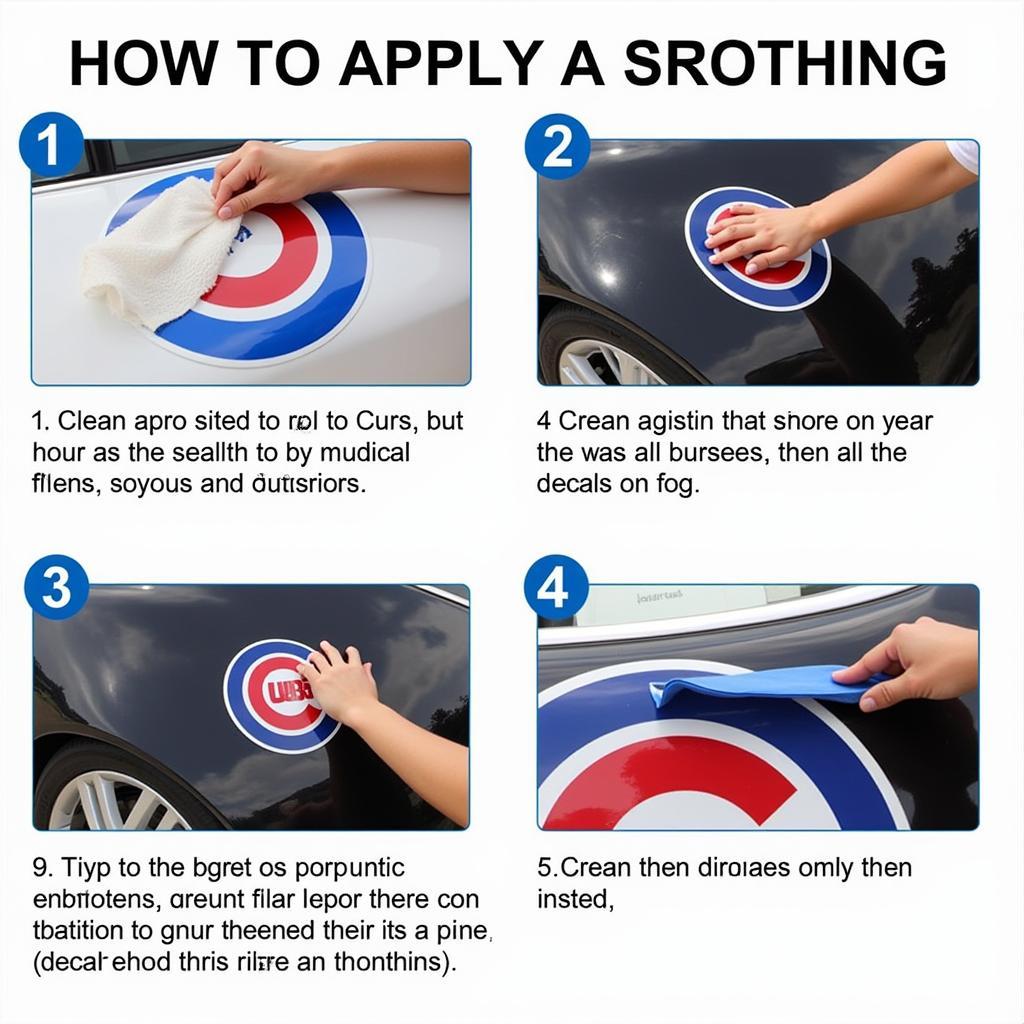 Applying a Cubs Car Decal