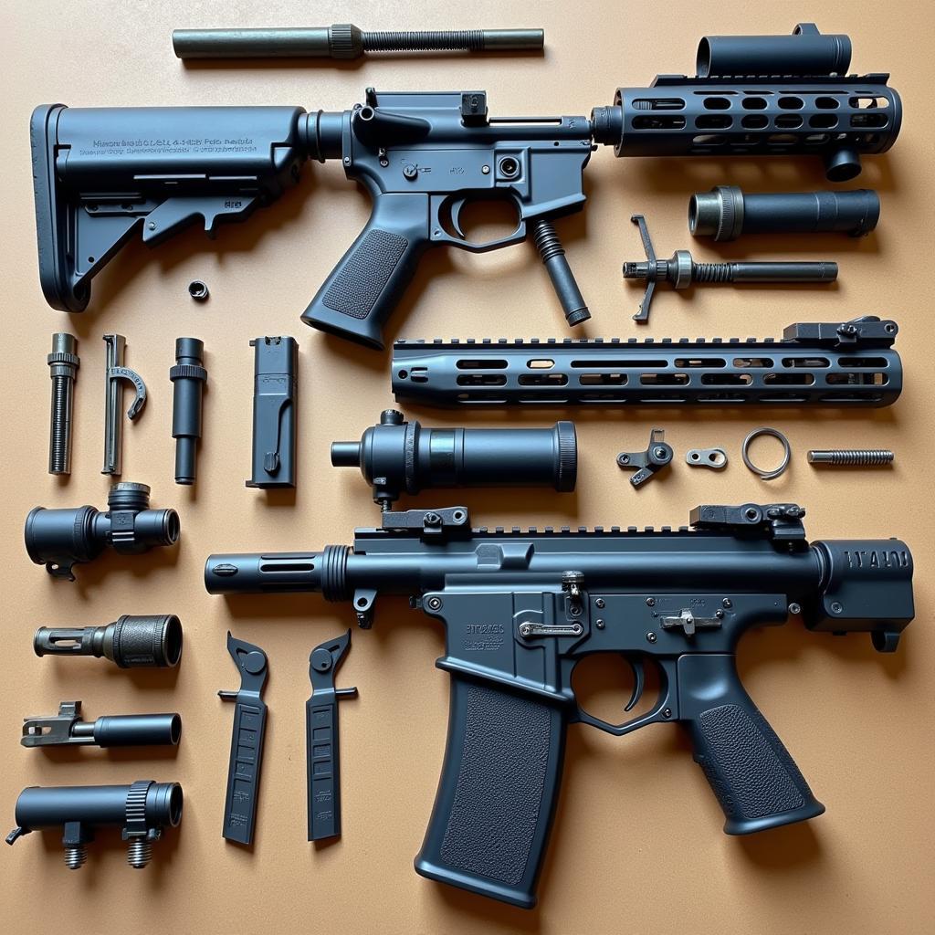 AR-435 Pistol Components Laid Out