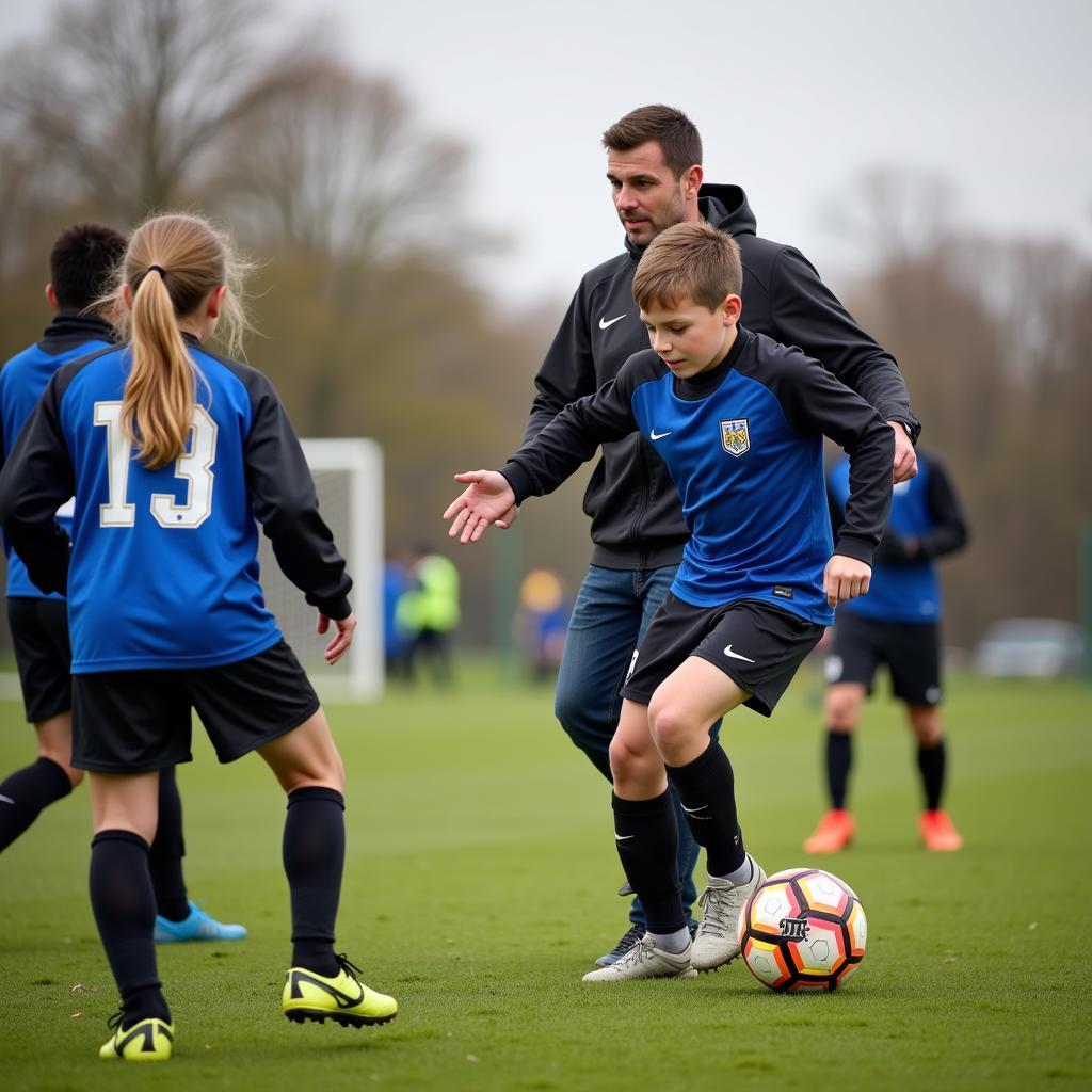 Young soccer players in Arapahoe County engaged in a training session