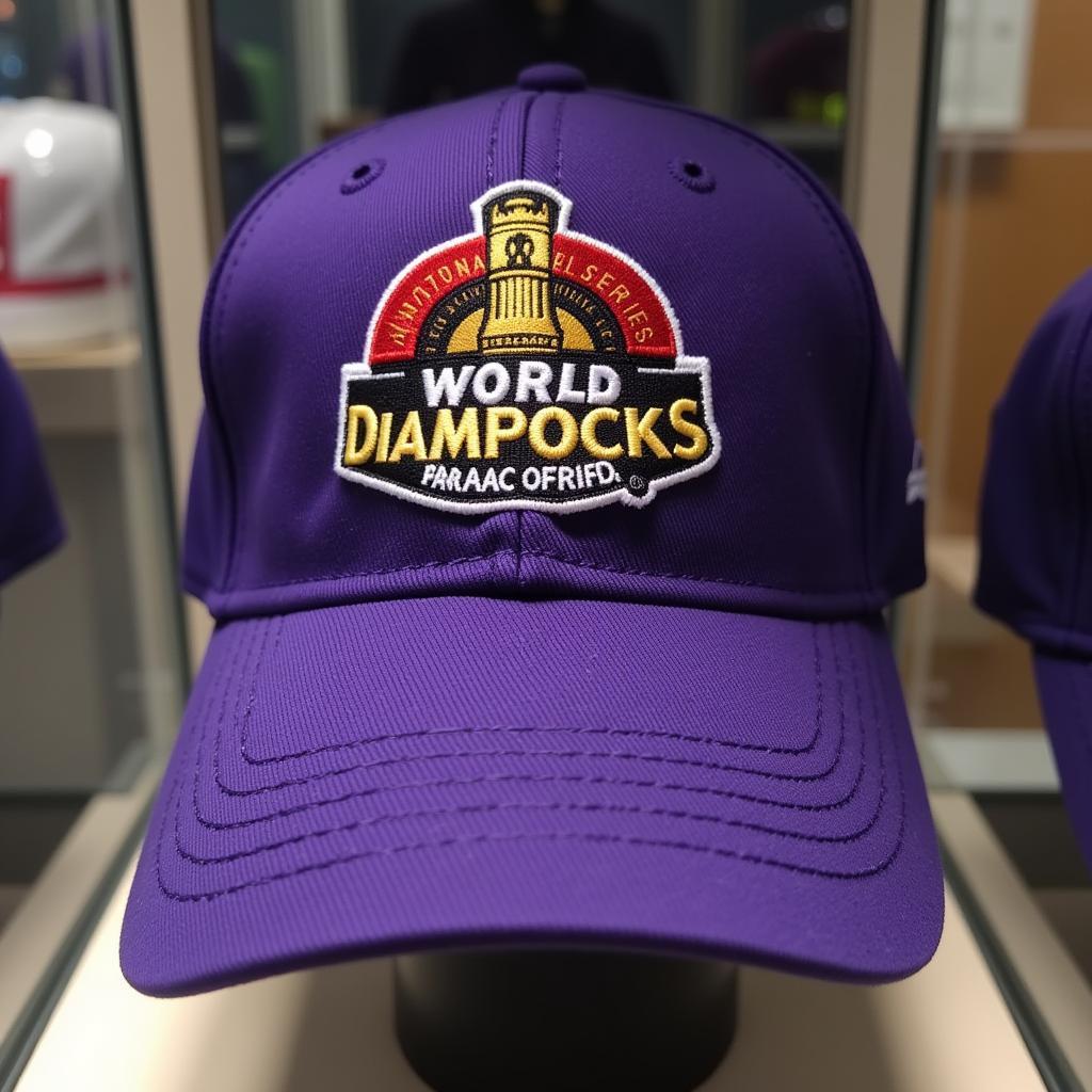 Arizona Diamondbacks 2001 World Series Hat Purple on Display