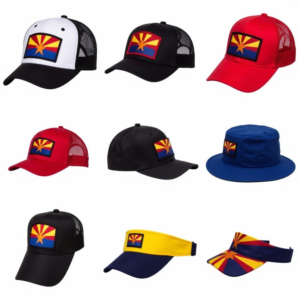 Different Styles of Arizona Flag Hats